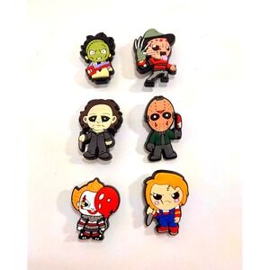 Horror,Scary, movie films collection, Shoe Charm collectible lot of  6 Halloween